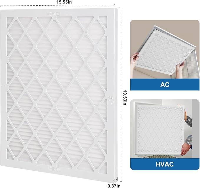 16x20x1 MERV 11 Air Filter, Quality AC/HVAC Furnace Filter，1 Reusable ABS Frame - Image 2