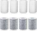 8 PCS Faucet Filter Cartridge Replacement for Kitchen & Bathroom Sink,4 PP Cotton Fiber 4 Carbon Fiber for Faucet Extender Improve Water Conditions Removes Chlorine Fluoride Heavy Metal