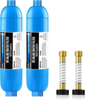 Lifefilter RV Inline Water Filter with Flexible Hose Protector, NSF Certified, Reduces Chlorine, Bad Taste, Odor for RVs and Marines, Drinking, Washing Filter, Dedicated for RVs, 2 Pack