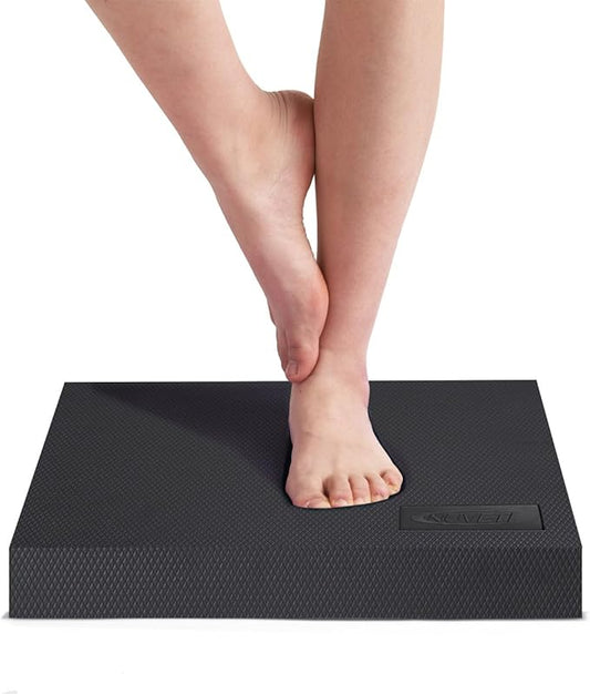 nuveti Large Balance Pad - TPE Non-Slip Mat for Fitness & Balance Exercises,Yoga, Physical Therapy, Knee Cushion Slip Resistant Foam Mat for Yoga & Balance Training, Board Foam for Strength Training, Kneeling Pads for Home Gym Exercise（20''x16''x2.4''）-FlexoryFit