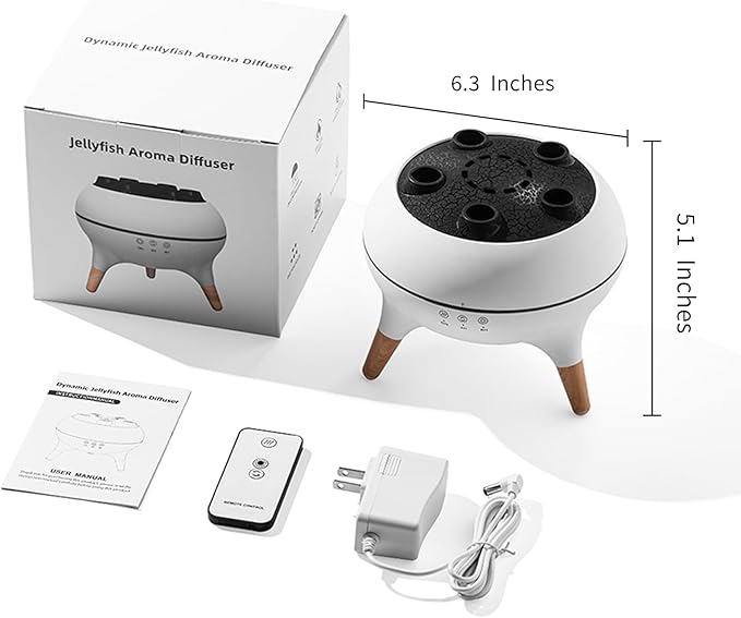 Mushroom Cloud 3-Timer Setting Aromatherapy Diffuser with 7-Smoke Modes & 7-Color LED, Water Jelly Shape Fog Machine for Home Decor, Bedroom, Office, Auto Shut-Off