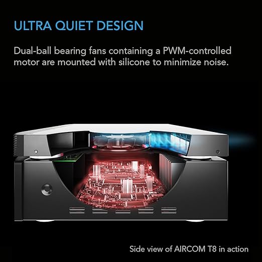 AC Infinity AIRCOM S6, Quiet Cooling Blower Fan System 12" Rear-Exhaust for Receivers, Amps, DVR, AV Cabinet Components