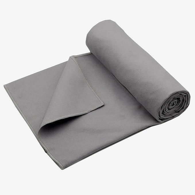 Eunzel 2 Pack Hot Yoga Microfiber Hand Towel Super Absorbent Sweat Towel for Hot Yoga, Pilates and Workout 16" x 26.5", Dark Grey-FlexoryFit
