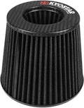 Kyostar Universal Carbon Fiber 3.5 Inch 89mm Air Intake Cone Filter Replacement Quality Dry Air Filter, Black