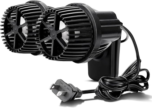 hygger 4200GPH Double Head Aquarium Circulation Pump, Quiet 12W Aquarium Wave Maker, with Strong Magnetic Suction Base, 360°Adjustable Power Head, for 110~240 Gal Tank