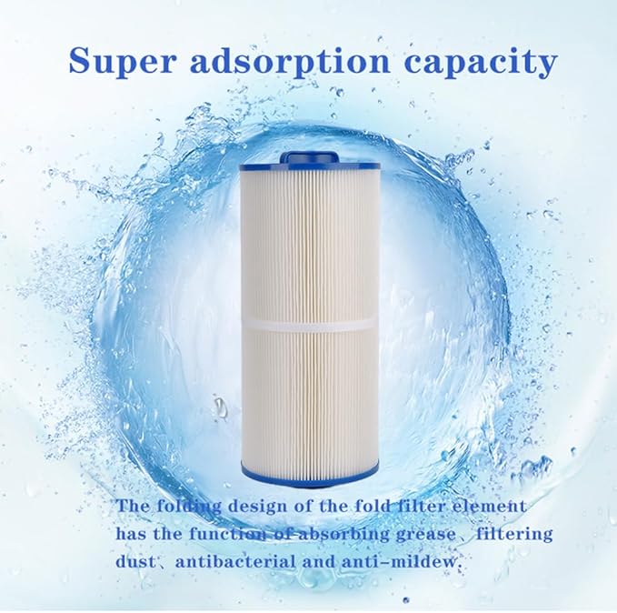Spa Filter 6CH-960 Replaces Jacuzzi Filters J-300 J-400,Unicel 6CH-960,Pleatco PJW60TL-F2S,Filbur FC-2800,6540-476, 6540-383, Hot Tub Filter with Closed Handle 2 Pack（ Not be Removed）