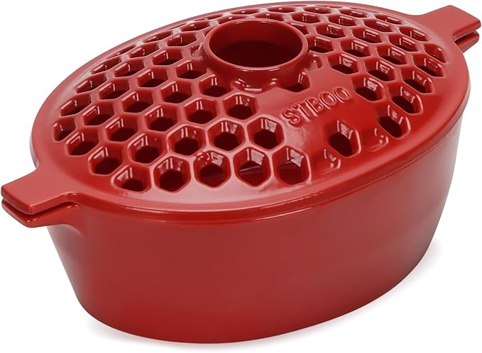 STBoo Wood Stove Steamer: Cast Iron Fireplace Humidifier | Indoor Pot for Home Heating | Bowl Fireplace Stove Covers Accessories Decorative | Matte Finish & Rust Resistan & 2.7 Quart, Red
