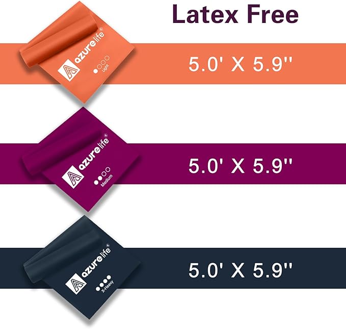 Resistance Bands,Professional Long Non-Latex Elastic Stretch Bands,Exercise Bands for Physical Therapy, Yoga, Pilates, Rehab, at-Home or The Gym Workouts, Strength Training-FlexoryFit