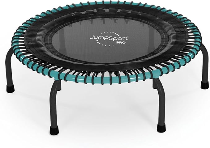 JumpSport 350 PRO Indoor Heavy Duty Fitness Trampoline, 39-inch | 36 Premium EnduroLast 4 Elastic Cords | Customized Bounce with 7 Settings | 300 lb Wt. Rating | 60-Day Free Trial to 350+ Videos-FlexoryFit