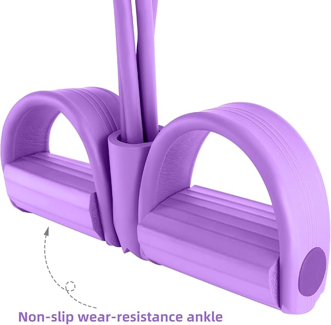 Multi-Function Tension Rope – 4 Tube Resistance Bands with Handles – Sit Up Exercise Equipment Home Gym Tummy Trainer for Men Women-FlexoryFit