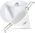 50PCS 10” Fryer Oil Filters, Deep Fryer Oil Cone Filter Filters with Folding Arms to Attach to Deep Fryers, Maple Syrup Grease Filter Cones, for Longer-Lasting Frying Oil & Maple Syrup