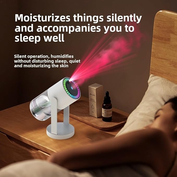 Bedroom Top Fill Humidifier, Silent, 280 ml Operates up to 4-8 hours Silent Cool Mist Air Humidifier, Two Modes, For Home, Car
