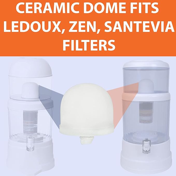 Aquaboon Ceramic Dome Water Filter Replacement for Countertop Systems | For Drinking Water | COMPATIBLE WITH: Zen, Max Water 104029, SHTFandGO SQ51132911 25 Pack