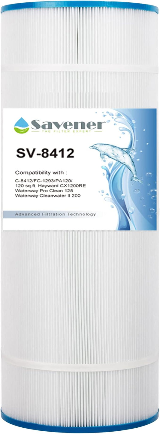 PLF120A Swimming Pool Filter Replaces for Unicel C-8412 120Sq.ft Filbur FC-1293 PA120 CX1200RE C1200 Pro Clean 125 817-0125N Hayward C1200 CX1200RE 81202 1 Pack