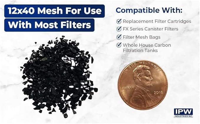 IPW Industries Inc. Compatible Replacement PC600-R / 205748076 Bulk Water Filter Refill Catalytic Carbon Charcoal Replacement Media for PC600 Whole House Drinking Water Filter - Removes Chloramines