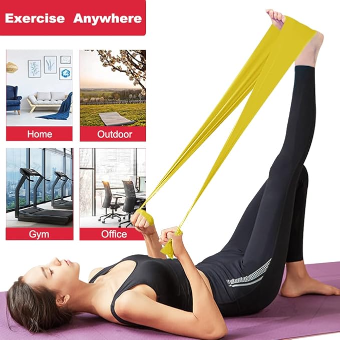 Resistance Bands, Elastic Exercise Bands for Working Out, Physical Therapy, Recovery, Yoga, Pilates, Strength Training-FlexoryFit