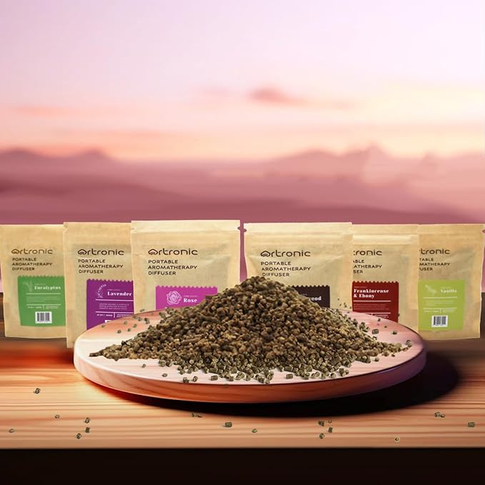 Scentiment Scent Diffuser Starter Kit: Aromatherapy Scented Pellets of Lavender, Eucalyptus, Frankincense, Vanilla, Rose, Agarwood,Refills for Orbby Incense Burner
