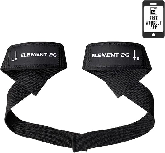 Element 26 Lifting Wrist Straps (Pair) With Guide - Weightlifting & Strength Training Straps for Men and Women-FlexoryFit