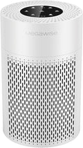 MEGAWISE Smart Air Purifier for Large Rooms up to 1080 sq. ft. | 2022 Updated Version | H13 True HEPA Filter, Smart Air Quality Sensor, Quiet Sleep Mode, Ideal for Pets, Odors, Smoke, Dust (White)