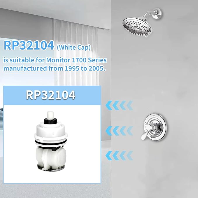 RP32104 Shower Cartridge Compatible with Delta Monitor 1700 series (1998-2005) Dual Function Bath Tub and Shower Faucet Valve Shower Cartridge Assembly