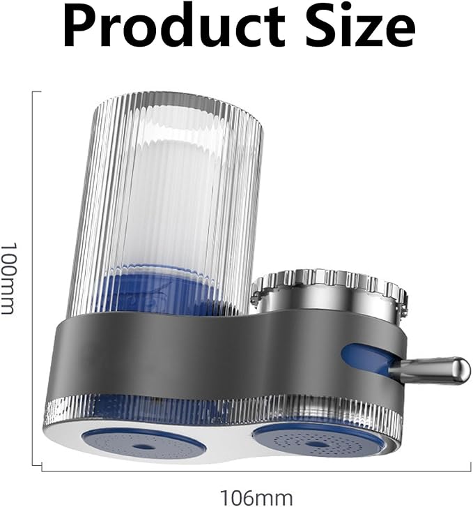 Buyusus Water Filter, Buyusus Water Purifier for Tap Water Fit Any Faucet, Dual-Mode Lead & Chlorine Remover, Universal Hose Adapter, Fits Any Tap for Kitchen Bathroom (1 pc)