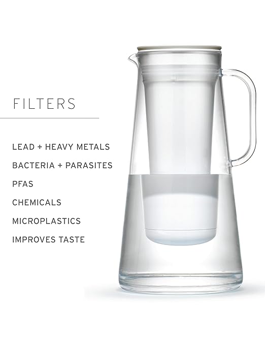LifeStraw Home Pitcher BPA Free Plastic 7 Cup Stormy Blue