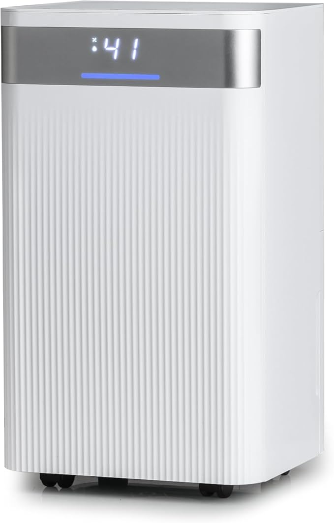 COSTWAY 32 Pints Dehumidifier, 24H Timer, 3-Color Indicator, Drain Hose & Wheels, Low Noise, 2000 Sq.Ft Portable Dehumidifier Home, Bathroom, Bedroom