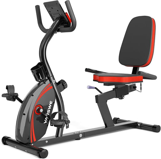 VANSWE Recumbent Exercise Bike for Adults Seniors - Recumbent Bikes for Home with Magnetic Resistance, Bluetooth and App Connectivity, Pulse Sensor-FlexoryFit