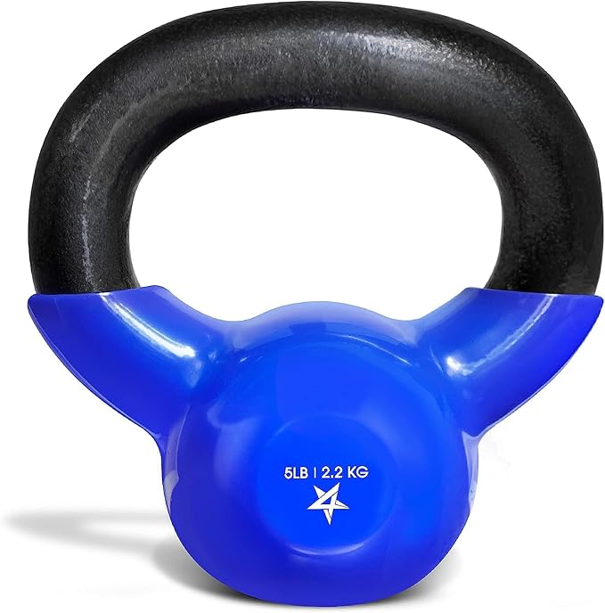Yes4All 5-100 LB Kettlebells Vinyl Coated Cast Iron for Dumbbell Weights Exercises, Gym, Fitness, Full Body Workout Equipment Push up, Grip and Strength Training-FlexoryFit