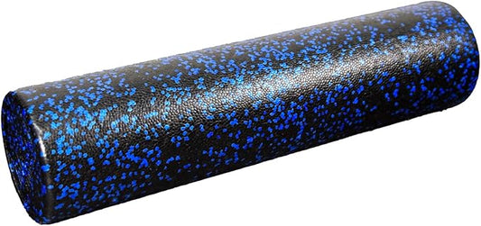 High-Density Round Foam Roller for Muscle Soreness Recovery, Exercise, Massage - 18", 24", 36" Blue Fleck (24 Inch)-FlexoryFit