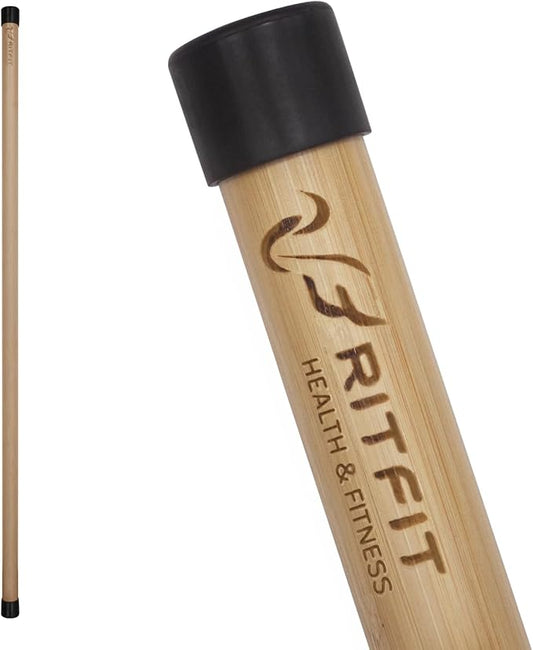 RitFit 5ft Natural Bamboo Yoga Stick, Exercise Stick, Stretching Stick, Versatile Tool for Yoga Practice, Stretching, Flexibility-FlexoryFit