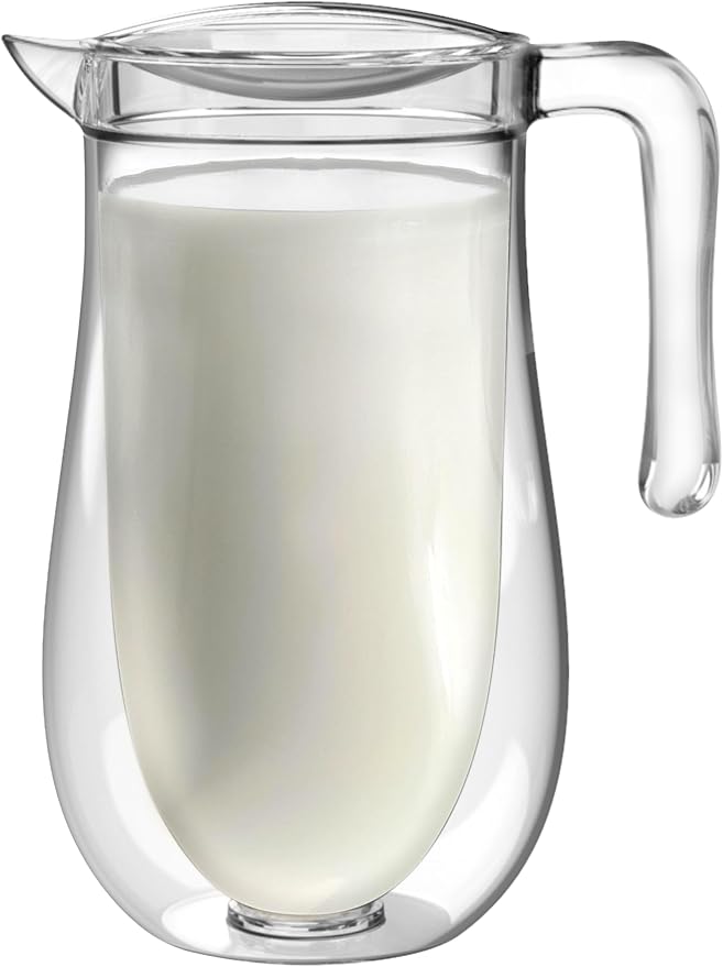 Prodyne Stay Cold Double Wall Insulated 64 oz. Pitcher with Lid, BPA Free SAN