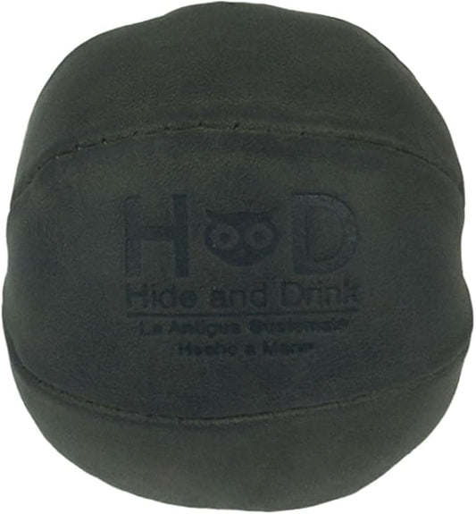Hide & Drink, Stress Ball, Relieve Fidgeting and Anxiety, Exercise Hand, Squishy Tension Accessory, Great for The Office, Classic Style, Full Grain Leather, Handmade, Dark Jade-FlexoryFit