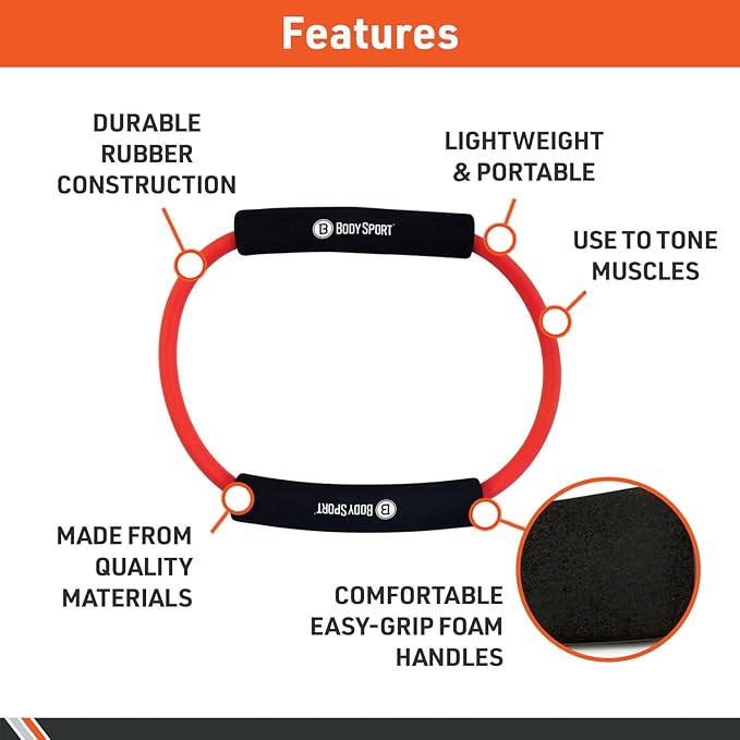 Body Sport Loop Tubing , Resistance Band with Foam Pad Handles for Strength Training and Rehabilitation-FlexoryFit
