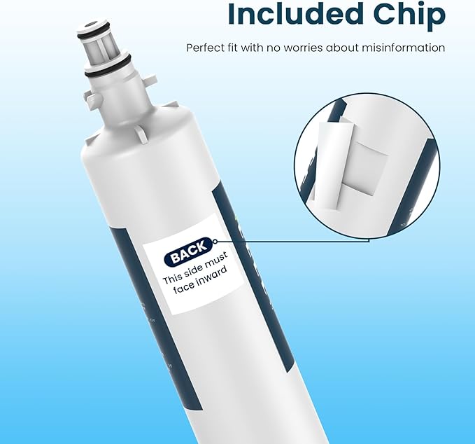 Crystala Filters Replacement for GE® RPWFE, RPWF (with CHIP) Refrigerator Water Filter, Compatible with WSG-4, WF277, GFE28GMKES, PFE28KBLTS, GYE22HMKES, DFE28JSKSS, GFE28GYNFS, GFD28GYNFS, 3 Pack