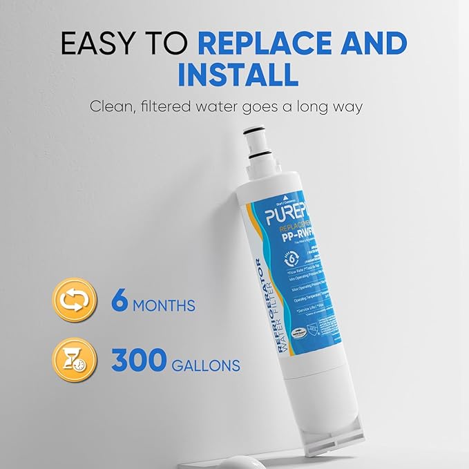 PUREPLUS 4396508 Refrigerator Water Filter, Replacement for EDR5RXD1, EveryDrop Filter 5, 4396510, 4392857, Kenmore 46-9010, 9085, LC400V, WF-NLC240V, RFC0500A, WF285, W10186668, 2Pack
