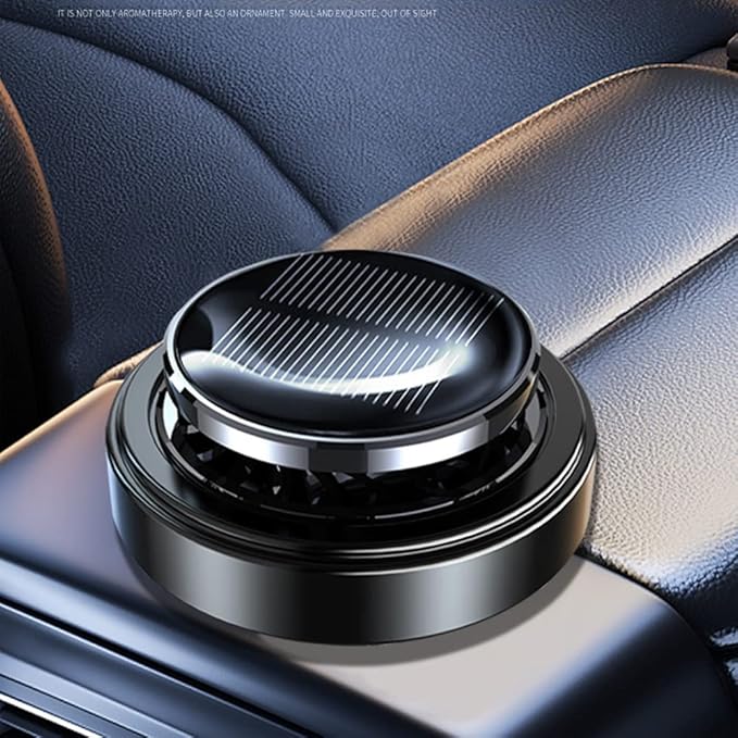 Solar Energy Powered Car Air Freshener Essential Oil Diffuser Perfume Scent Fragrance Air Purifier Rotating Fatigue Aromatherapy Diffuser for Car Home Office Decor