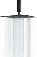 Lordear Rain Shower Head 12 Inch Solid Ultra Thin 304 Stainless Steel Square Rainfall Shower Head Full Body Coverage with Silicone Nozzle,Oil Rubbed Bronze