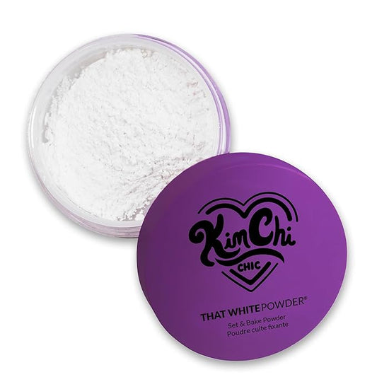 Kimchi Chic Beauty That WhitePowder Set and Bake Mattifying Setting Powder for Makeup, Extra Fluffy Loose Face Powder Poof, Soft Natural Face Makeup Helps Minimize the Appearance of Fine Lines, White-FlexoryFit