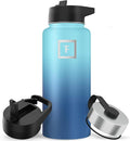 IRON °FLASK Camping & Hiking Hydration Flask with 3 Lids - Stainless Steel, Double Walled & Vacuum Insulated Water Bottle - Leak Proof & BPA Free 32 Oz
