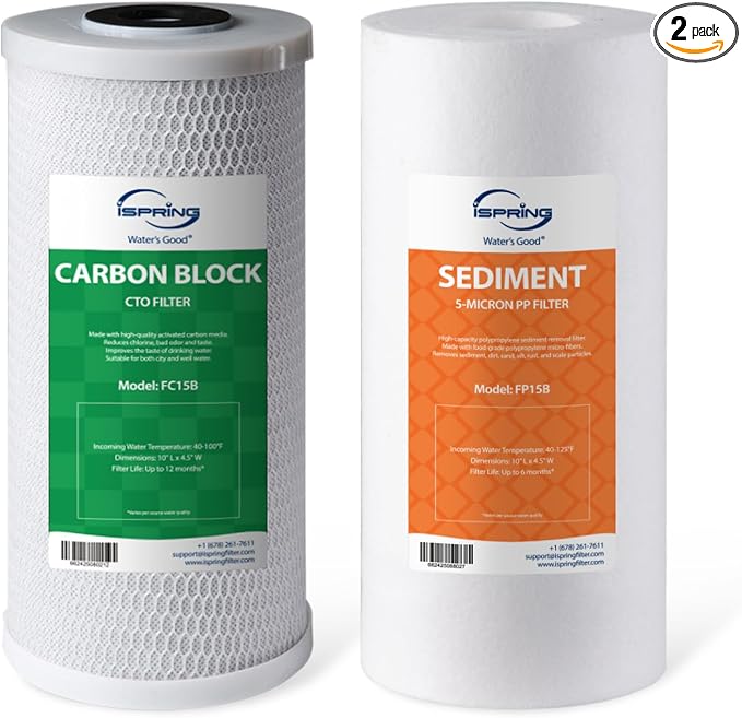 iSpring F2WGB21B Whole House 4.5"x10" Water Filtration High Capacity Sediment by iSpring