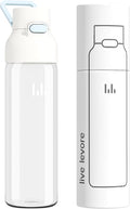 750ml Leak Proof Water Bottle with Flip Top Lid, BPA-Free USA Tritan Drink Bottle, Dishwasher Safe for Office, Outdoor & Daily Use (White B, 1 Pack)