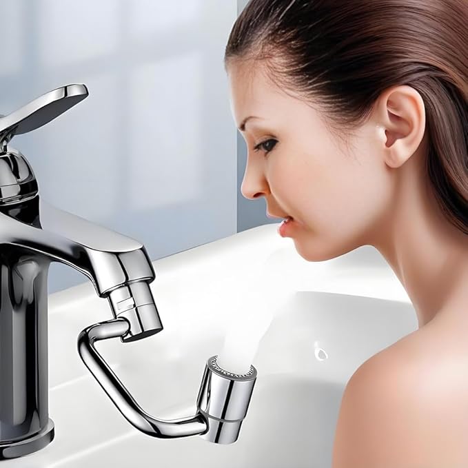 Faucet Extender, Universal Sink Faucet 1080° Rotatable Faucet Aerator Extension, 2 Mode Splash Water Filter, Swivel Robotic Arm Swivel Extension Aerator Kitchen Sink Faucet Extender (3)