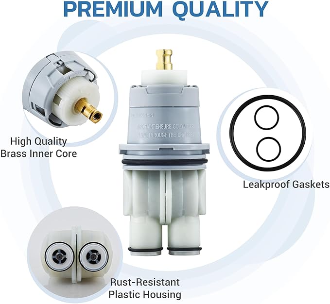 RP46074 Shower Cartridge Compatible with Delta 13/14 Series Single-Handle Faucet - Suitable for Delta Monitor MultiChoice Universal Valves Rough-in (2007-present), Includes RP22734 Bonnet Nut