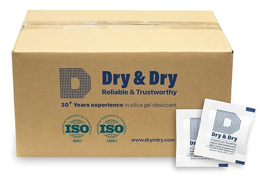 Dry & Dry Silica Gel Packets Desiccants - Rechargeable Silica Gel Packs, Desiccants Packets - 10000 Pack (1 Gram)