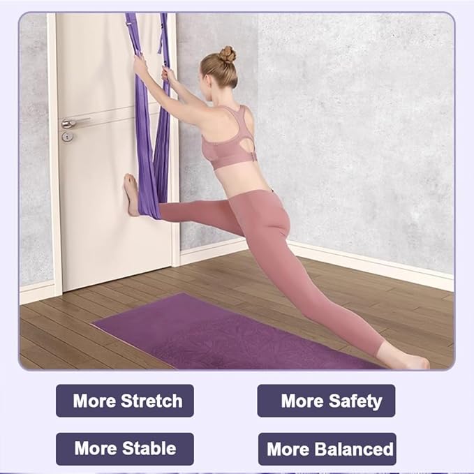 Dance Stretching Equipment - Yoga Strap, Backbend Training Yoga Stretching Rope with Door Anchor, Flexibility Trainer Stretching Equipment Assist Stretch Strap for Fitness Gymnastics Dance Aerial Yoga Ballet-FlexoryFit