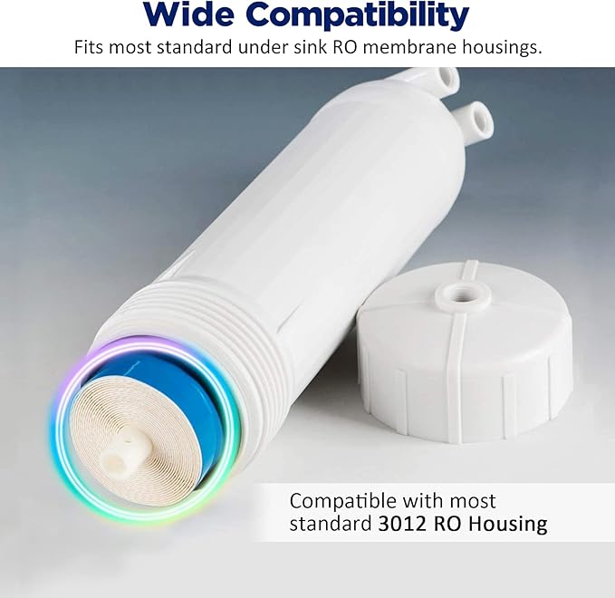 Membrane Solutions 400 GPD RO Membrane 3.0"x12" Reverse Osmosis Membrane Water Filter Replacement for Under Sink Home RO Water Purifier System and Maple Sap Syrup DIY, Aquariums (5 Pack)
