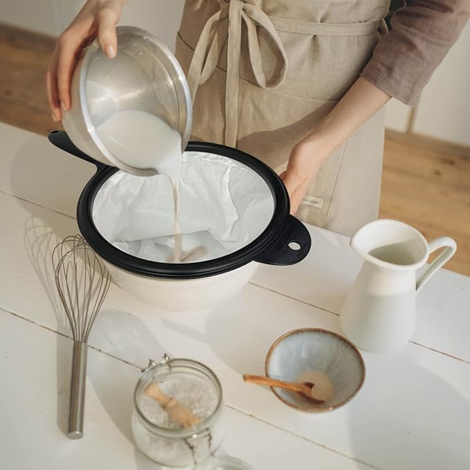 Large Size Reusable cheese cloth Strainer Bags，Detachable Design Food Grade Nylon Nut Mesh Strainer Bag for Honey Coffee,Juice,Butter, Nut Milk(7x10In)