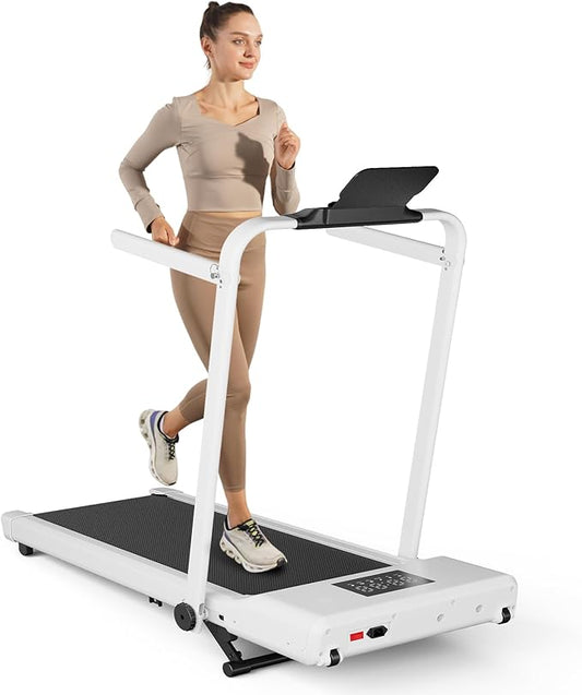 Walking Pad Treadmill with Handle bar, 3.0HP Small Foldable Treadmills for Home with APP Remote Control and LED Display, 7.5MPH Portable Treadmill 300 Lbs Capacity-FlexoryFit