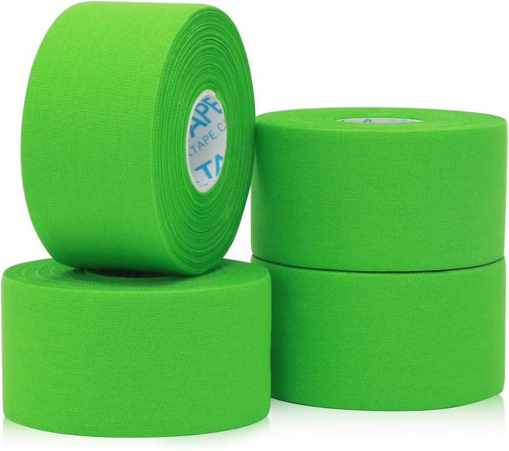 OK TAPE Athletic Sports Tape（4 Packs) - 45ft Per Roll Very Strong Tape for Athlete & Sport Trainers & First Aid Injury Wrap, Perfect for Fingers Ankles Wrist on Bat, Hockey Stick - Green